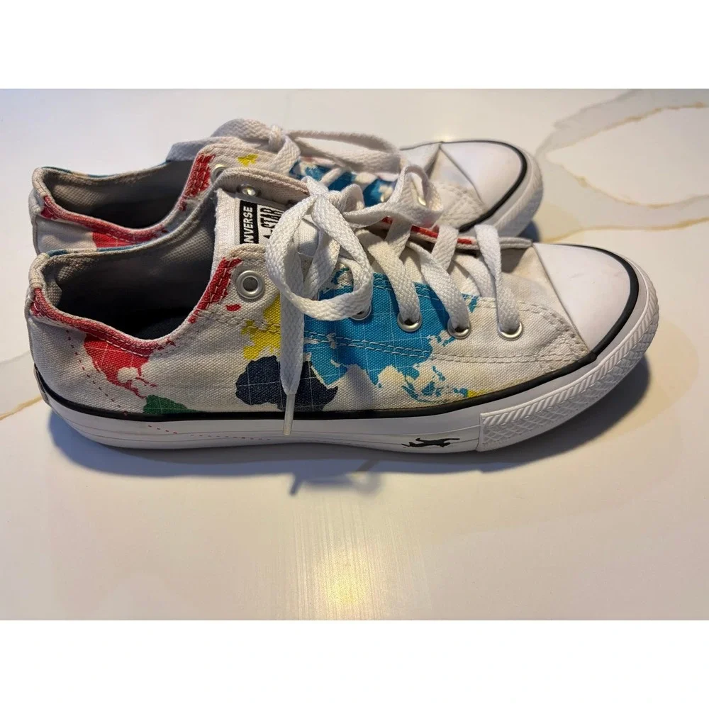Converse Chuck Taylor All Star Low Top Paint Splatter Canvas Sneakers Youth Size